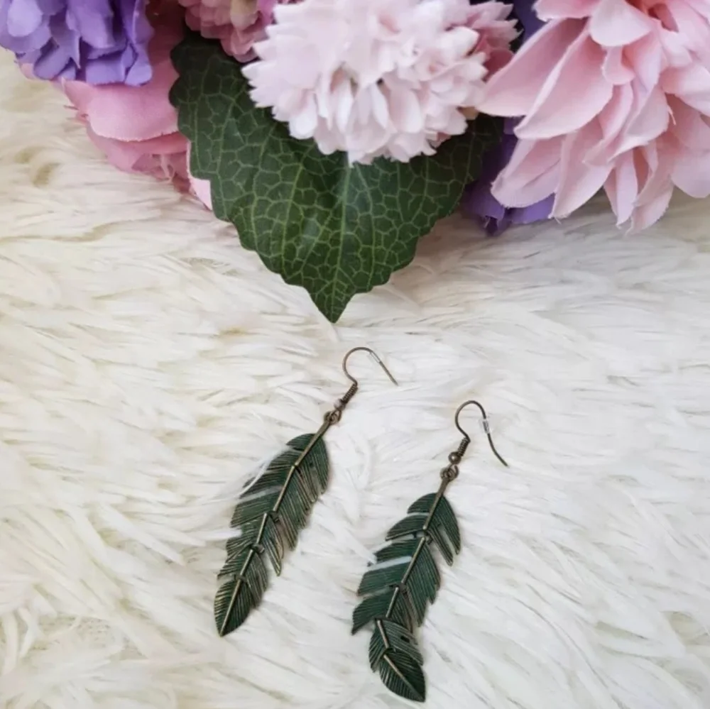 Tropical Fern Leaf Drop Earrings